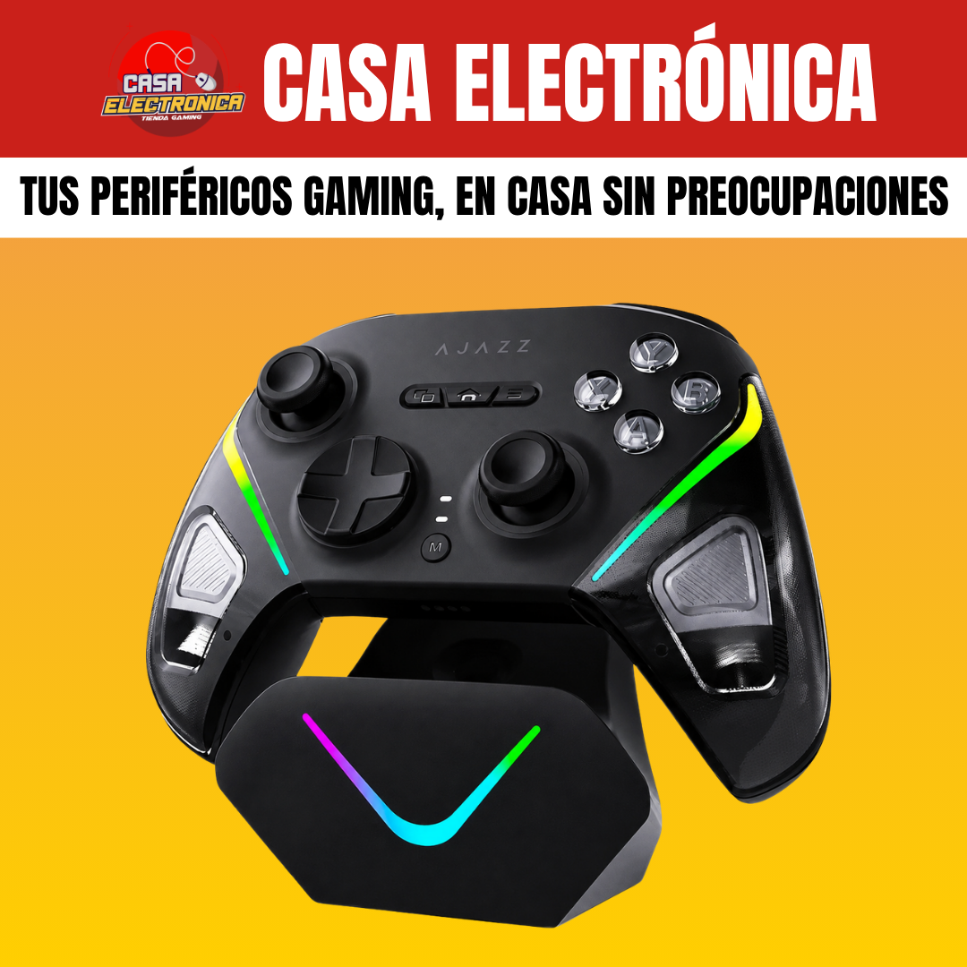 Mando Ajazz GP100 con Base de Carga Hall Effect RGB 800 mAH Trimodo