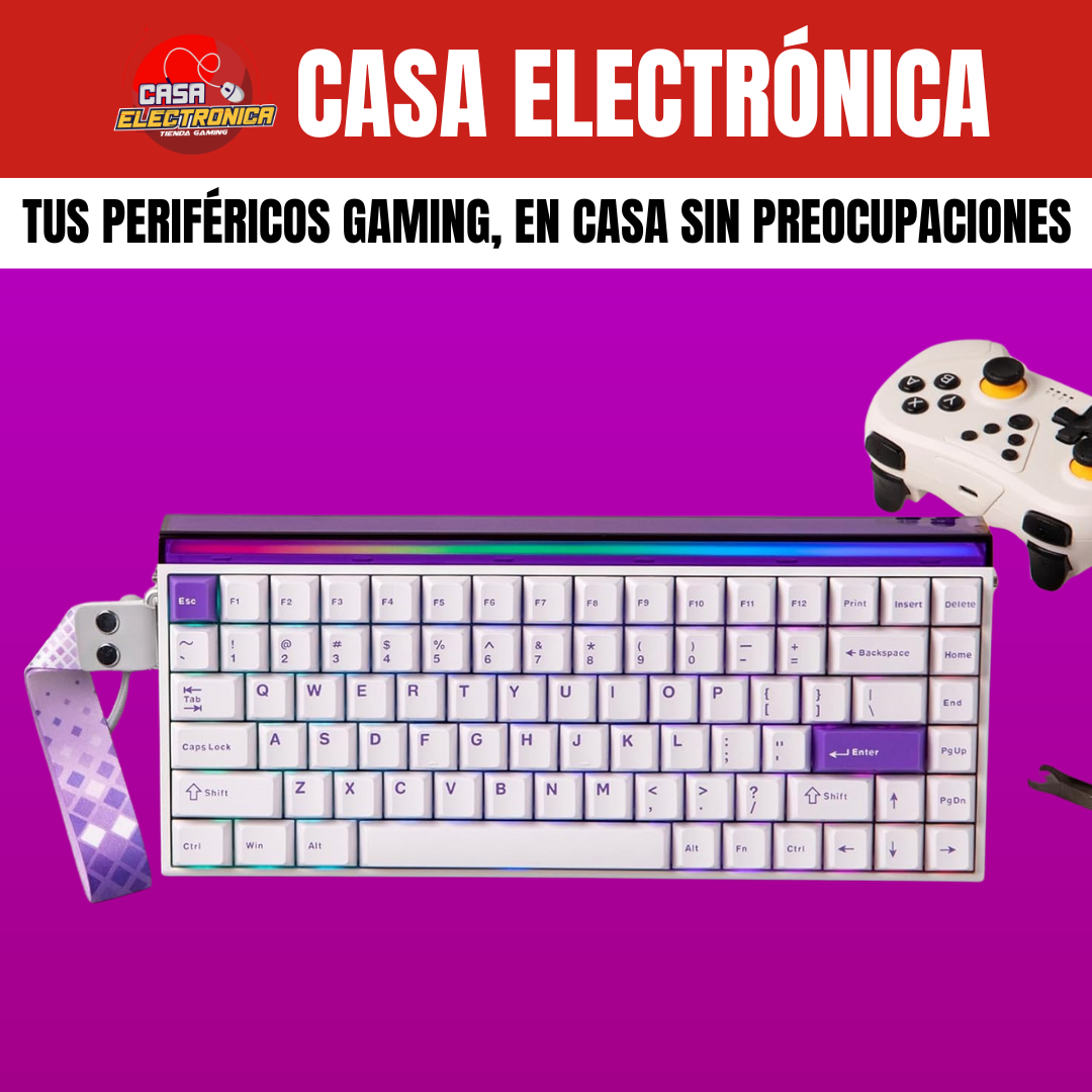 Teclado Magnético Aula Hero84 He 75% 8K Polling Rate Aluminio  Barra de Luz Sonido Cremoso