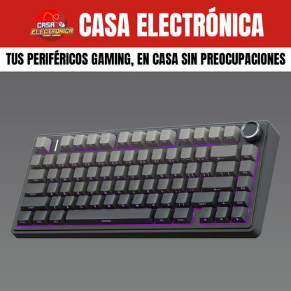 Teclado Inalámbrico Aula F75 PRO Mecánico 75% Sonido Cremoso Gasket RGB