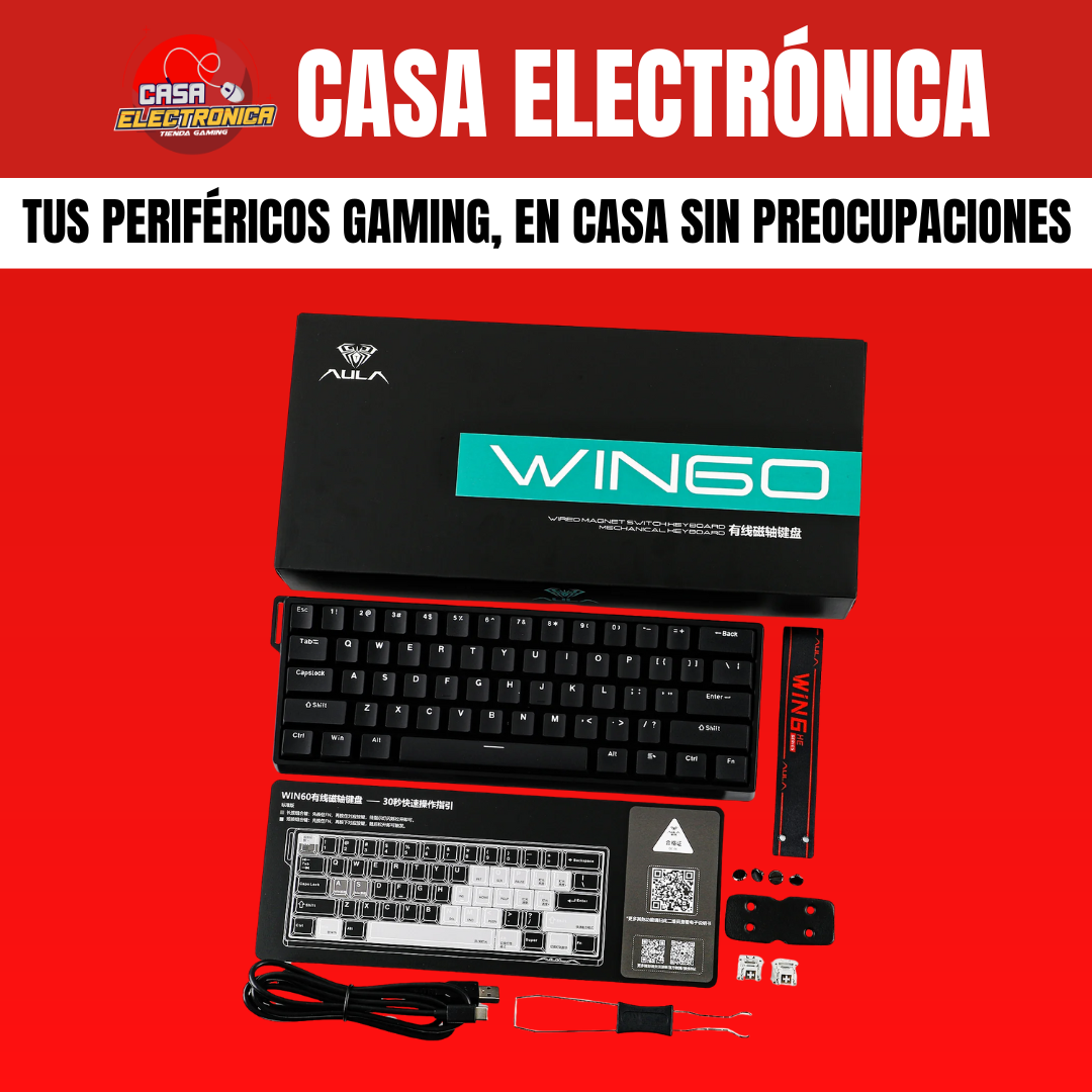 Teclado Magnético Aula Win60 HE Rappid Trigger RGB 60% 8K HZ