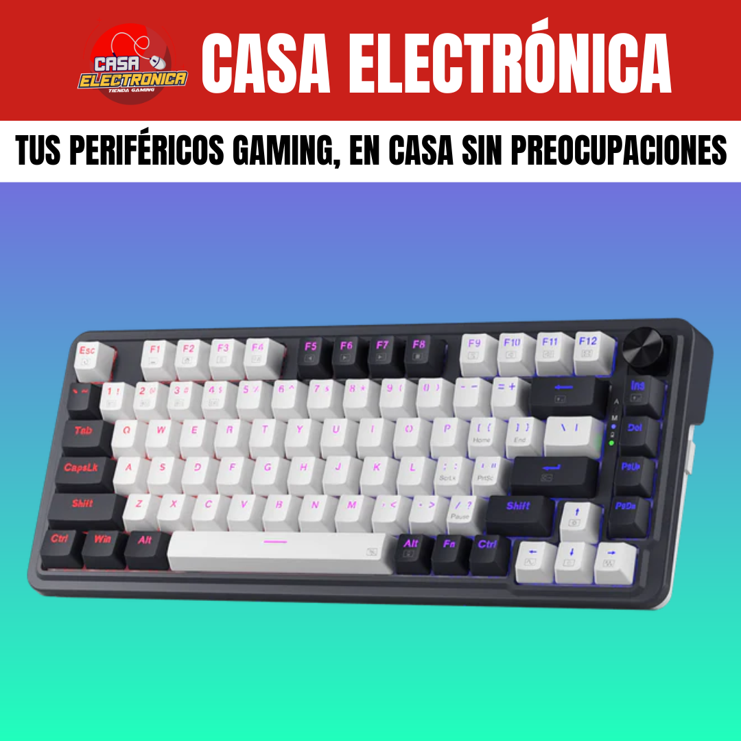 Teclado Mecánico Inalámbrico Redragon Ucal PRO 75% Sonido Cremoso RGB