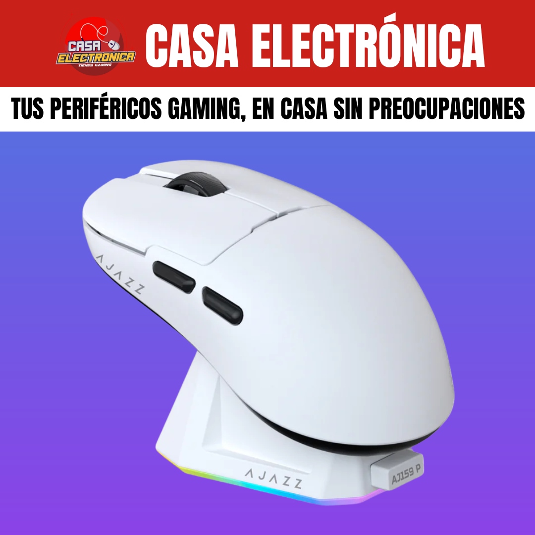Mouse Inalámbrico Ajazz AJ159P Base de Carga PAW3395 Competitivo
