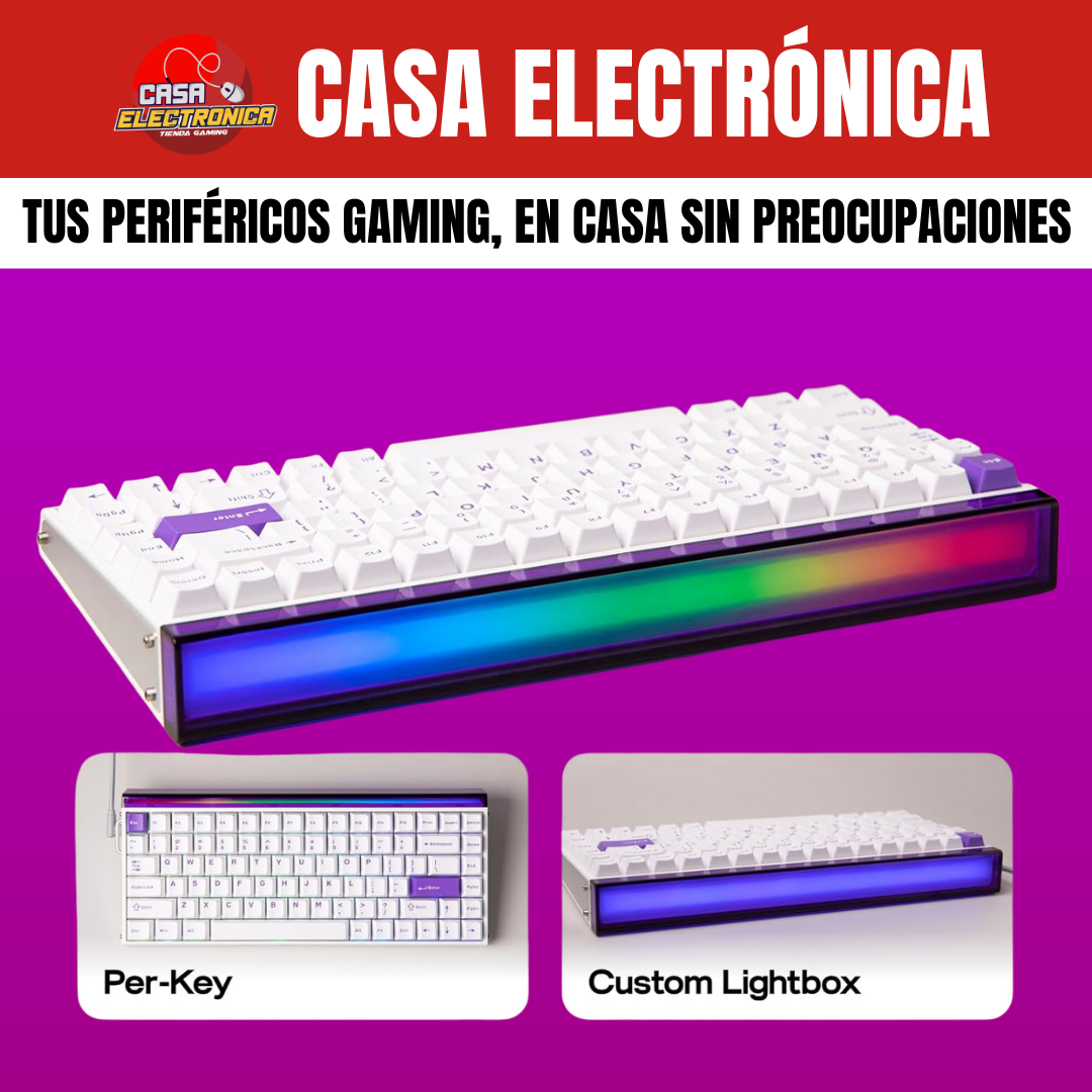 Teclado Magnético Aula Hero84 He 75% 8K Polling Rate Aluminio  Barra de Luz Sonido Cremoso