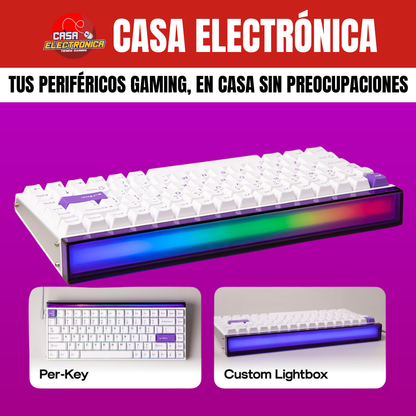 Teclado Magnético Aula Hero84 He 75% 8K Polling Rate Aluminio  Barra de Luz Sonido Cremoso