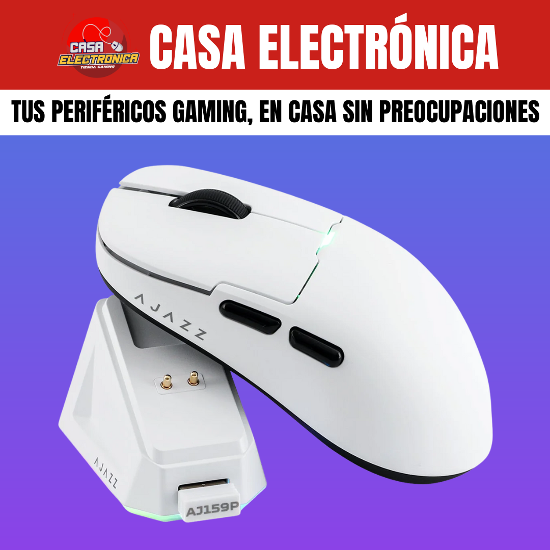 Mouse Inalámbrico Ajazz AJ159P Base de Carga PAW3395 Competitivo