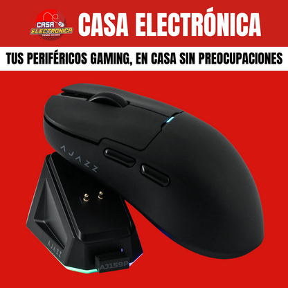 Mouse Inalámbrico Ajazz AJ159P Base de Carga PAW3395 Competitivo