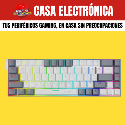 Teclado Mecánico EYooso A68 65% Ultra Rápido Perfil Bajo RGB