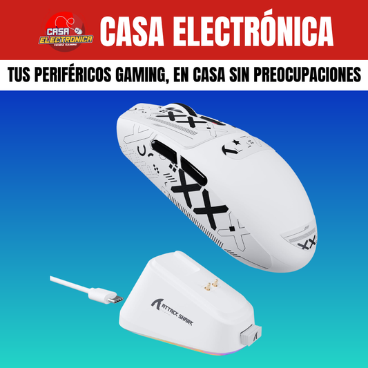 Mouse Inalámbrico Attack Shark G3 PRO Trimodo con Base de Carga