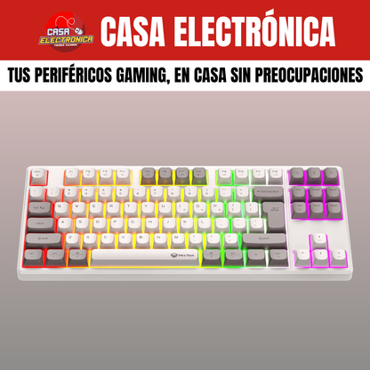 Teclado Mecánico Inalámbrico Español Meetion MK14 TKL Gasket Sonido Cremoso