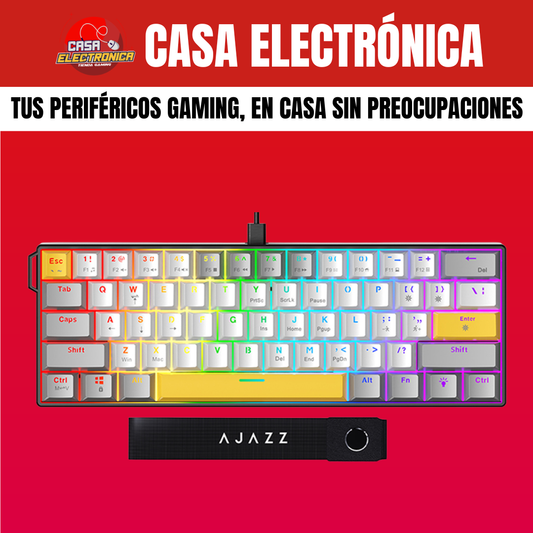 Teclado Mecánico Ajazz NK61 60% Arcoiris Led Gaming