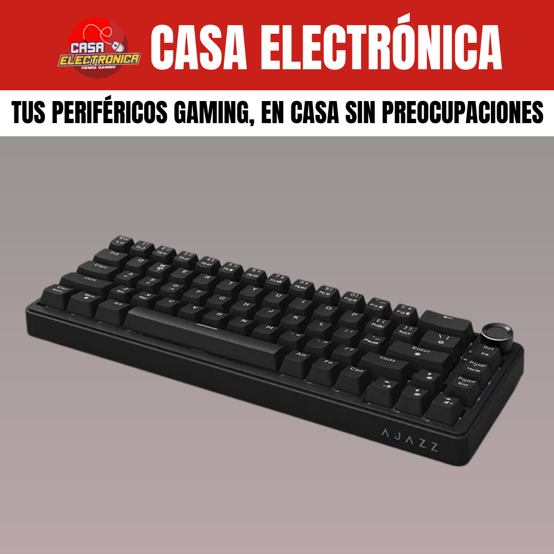 Teclado Mecánico Ajazz AK690 Gasket Sonido Cremoso con Perilla 65%