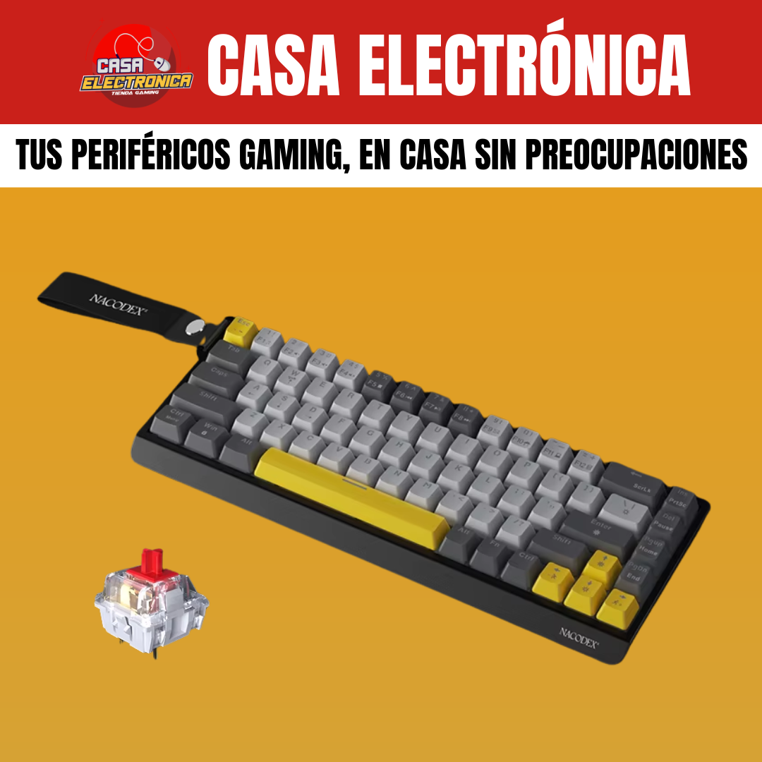 Teclado Mecánico Ajazz NK68 V2 65% Rainbow Reclinable Moderno Gaming